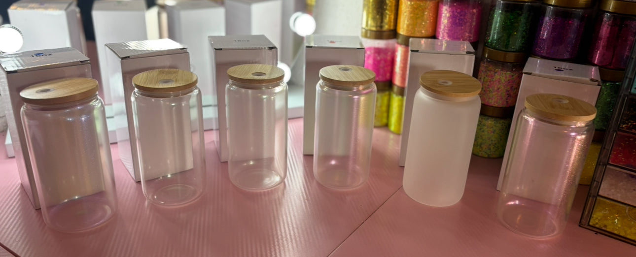16oz Frosting Colored Glass Cups