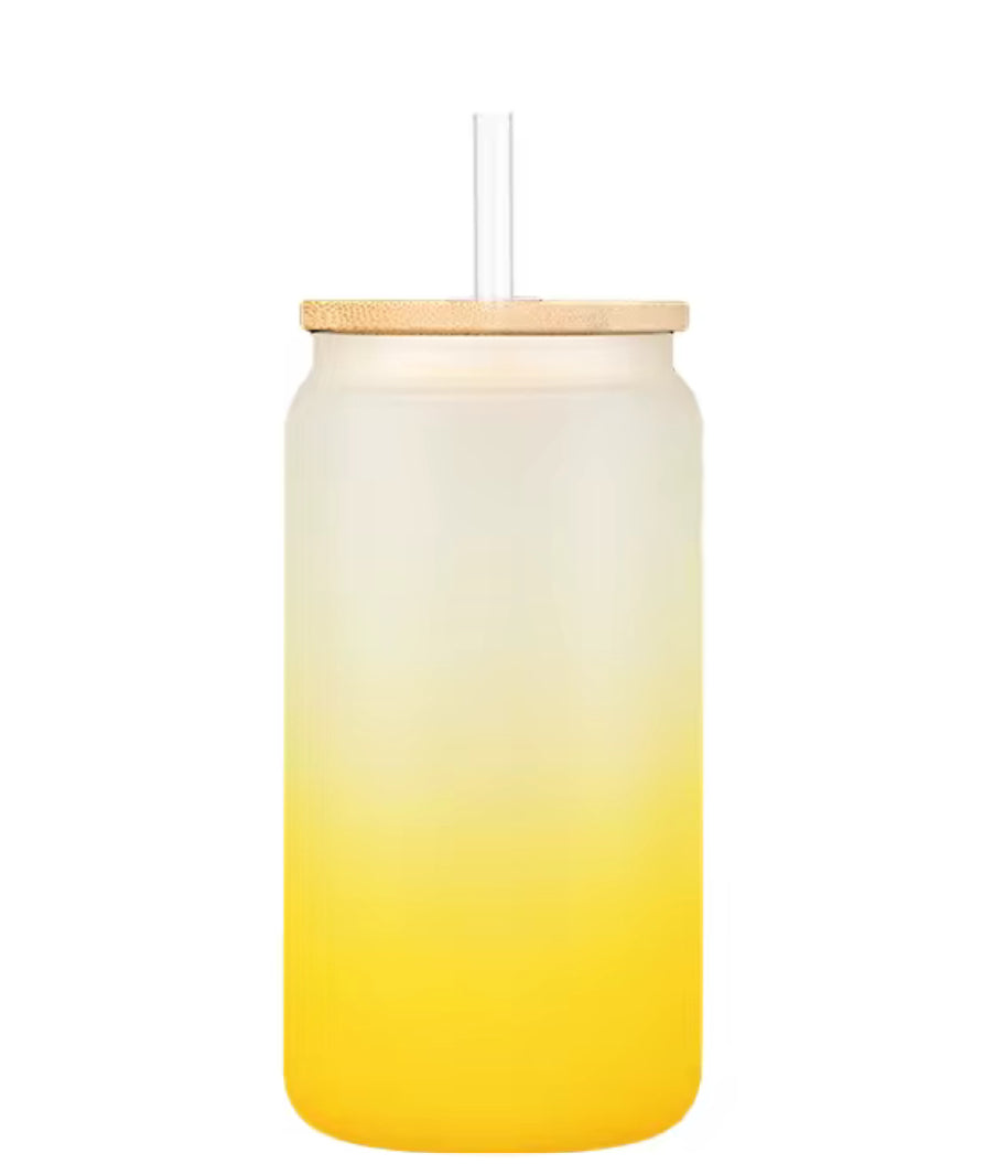 Frosted Half Colored glass cups