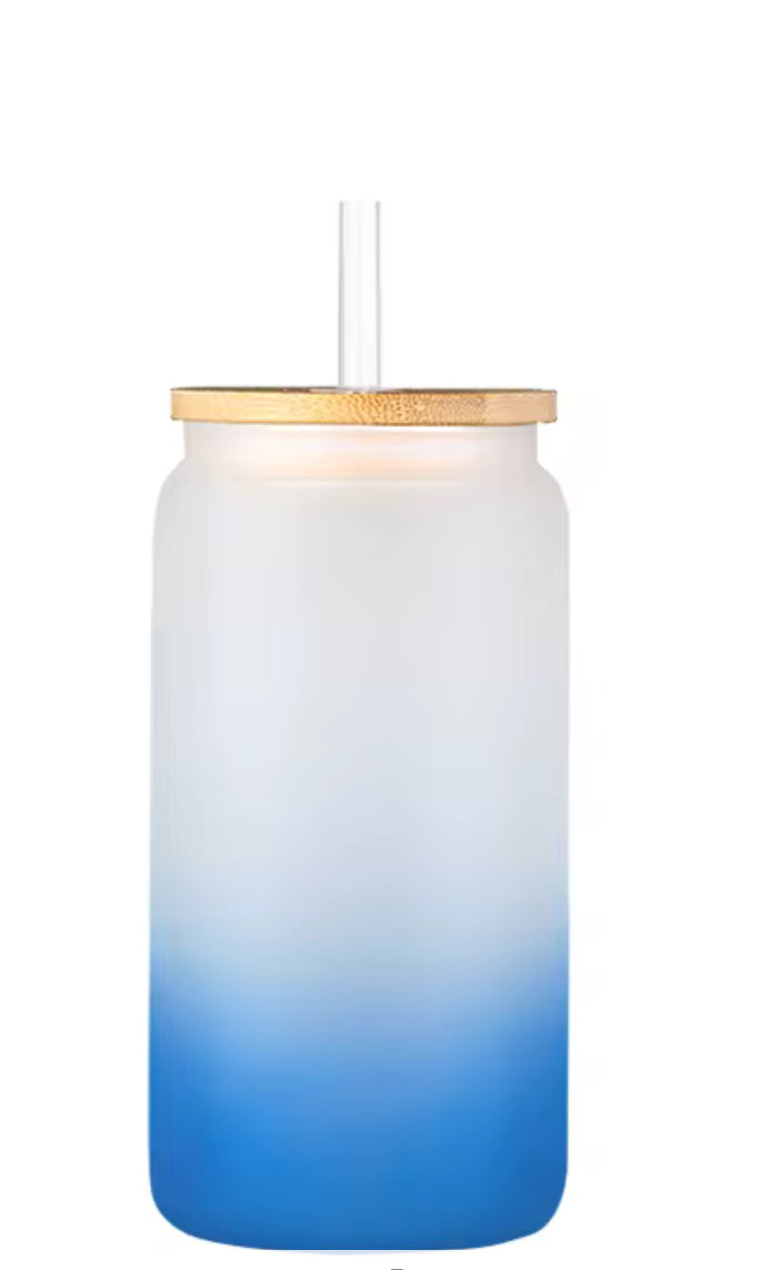 Frosted Half Colored glass cups