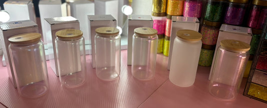 16oz Frosting Colored Glass Cups