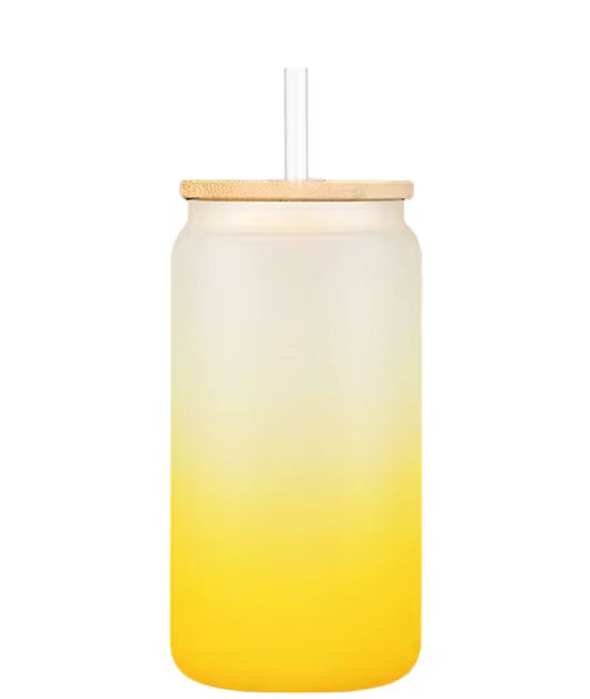 Frosted Half Colored glass cups