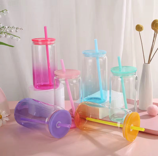 Half Colored Glass Cups